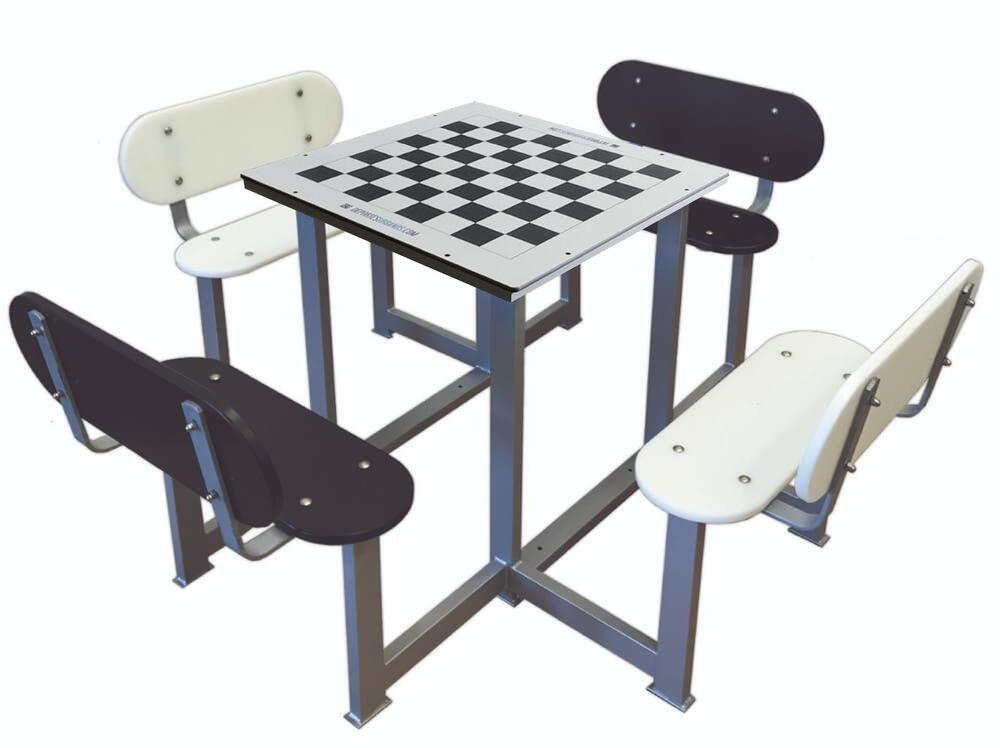 Mesa de ajedrez de exterior antivandálica para patios de colegios
