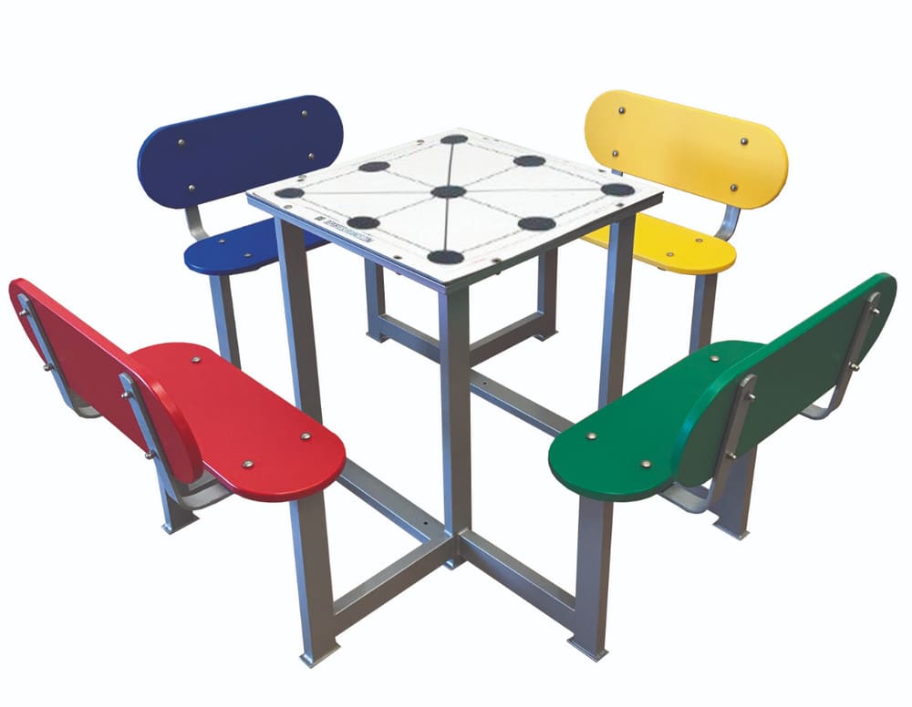 Vandal resistant tic-tac-toe table for school playgrounds