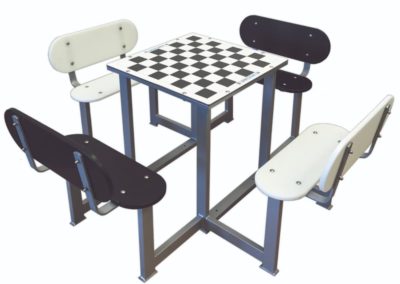 Mesa con juego de ajedrez antivandálica para patios de colegios