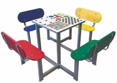 Vandal resistant multigame table for school playgrounds