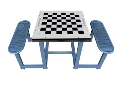 Outdoor chess table "Forte" with 2 steel benches