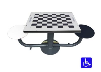 Adapted outdoor chess table with 2 seats