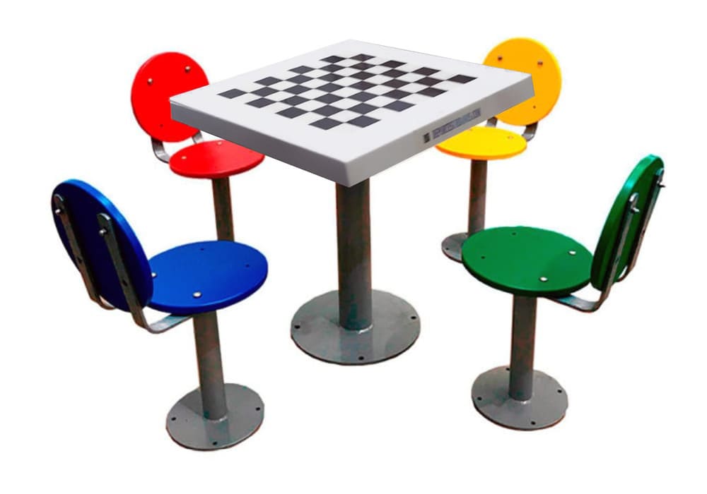 Mesa de ajedrez de exterior para niños