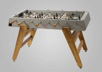 Outdoor steel-wooden football table, grey colour.