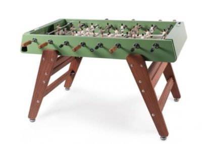 Outdoor steel-wooden football table, green colour.