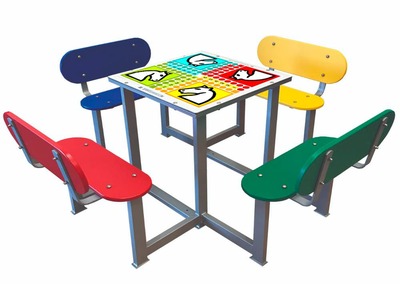 Table de jeu des petits chevaux avec 4 bancs pour les écoles