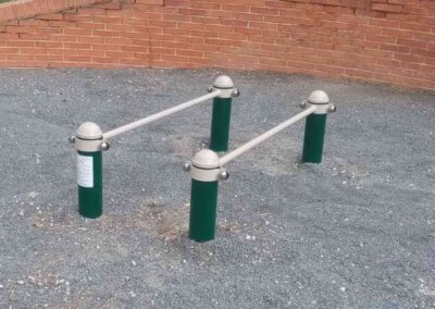 Low parallels installed in a calisthenics park