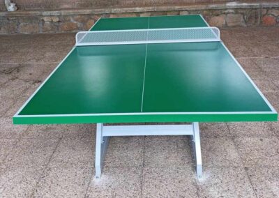 Sport-Z outdoor table tennis table with green table top.