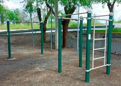 Exercise cage in a calisthenics park.
